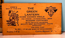 1930's  The Green Lantern Private Cottages & Home Cooked Meals Business Card picture
