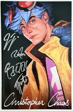 The Oddly Pedestrian Life of Christopher Chaos #1 - Robles Var Signed 4x w/COA picture