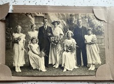 Antique Cabinet Card Photo Postcard British Wedding Family Early 20th Century picture