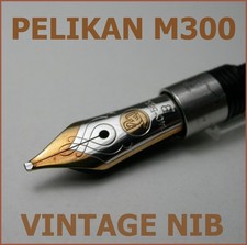 PELIKAN M300 NIB 14C 585 GOLD B TWO CHICKS OLD STYLE VINTAGE PART FOUNTAIN PEN picture