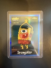 SpongeGar 2025 Topps Chrome SpongeBob 25th Anni #43 True Blue Refractor /150 picture