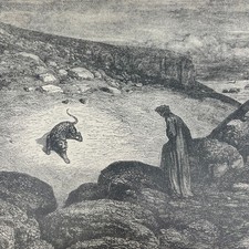 Original 1880s Gustave Dore Engraving Divine Comedy - Scarce the ascent FL4 picture