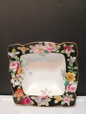 Vtg Japanese Nippon Moriage Hand Painted Porcelain Square Bowl Floral  7 Inch picture