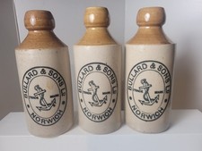 Antique ENGLISH Vintage (3) Stoneware Screw-Top Ginger Beer Bottles  LOT O picture