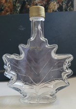 Maple Leaf Clear Glass Jar With Lid Syrup Vanilla Colored Water 25 cl Decorate picture