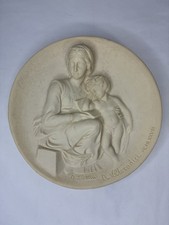 1978 Studio Dante di Volteradici Madonna Pensosa Alabaster Plate Ado Santini Box picture