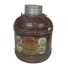 Antique Brainard's Little Brown Jug Water Cooler Macomb IL Stoneware Lined picture