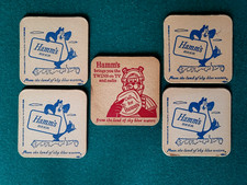 VTG 1960s Lot Of 5-Hamm's Beer Coasters, Minnesota Twins, Hamm's Bear -Unused picture
