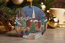 Burlington Vermont Christmas, Winter Wonderland Art, Christmas Ornament picture