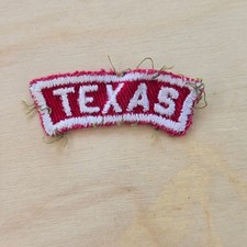 VTG BSA Texas State Rocker Patch 60s Red White Embroidered Uniform Souvenir GUC picture