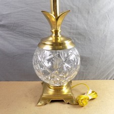 Waterford Crystal Pineapple & Brass Electric Table Lamp VGC picture