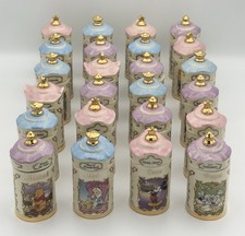 Disney Ceramic Spice Jar Set 24pcs With Lids Vintage Mickey Pooh Dalmatians picture