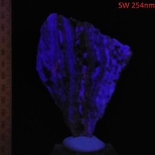 Fluorescent Fluorite w/ Garnet in Albite unpolished thin slab short wave 572ct picture