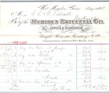 1869 Meriden Britannia Co. Billhead West Meriden, CT - Great Typography picture