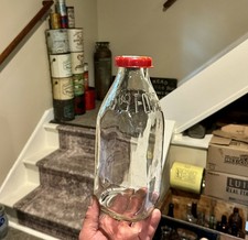 5¢ Store Emb Generic Square Qt Milk Bottle 1960s Era South Mountain Creamery Cap picture