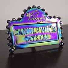 Vintage Imperial Glass Candlewick Crystal Dealer Display Sign Carnival USA picture