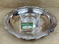 Vintage Sheridan Taunton Silver Plate Serving Tray Glass Bowl Chip n Dip 343 picture