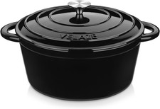 7.5 QT Enameled Cast Iron Dutch Oven Pot with Lid,Black picture