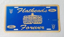 VINTAGE FORD V8 FLATHEADS FOREVER PLASTIC LICENSE PLATE VERY RARE picture