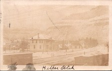 RPPC Real Photo Postcard Helper Utah Denver & Rio grande Railroad Station 1910 picture