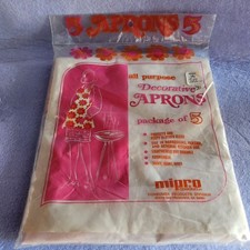 NOS VTG 60s MIPRO Disposable Aprons (5PK)  GROOVY FLOWER POWER Pattern / Floral picture