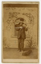 African American Fiddler Civil War Era Musician 1860 CDV Photo Black Music Q9610 picture