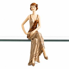 Comfy Hour Elegance Lady Seated Figurine Art Deco Resin Woman Statue picture