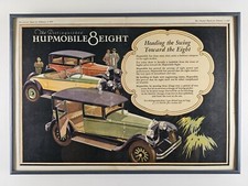 ART - Antique 1927 Hupmobile 8 Classic Car Magazine Advertisement 17.5x12 Framed picture