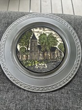 VINTAGE DEM HEMPSTEAD PLATE PLAQUE MV HEINRIET 1994 ENAMEL PAINT & PEWTER METAL picture