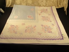 VTG. TRUE COTTON FIATELLE TABLECLOTH 48X52 CLEAN picture