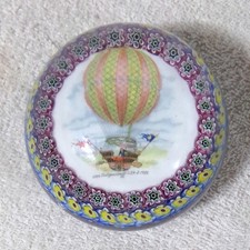 Von Luttgendorf Murano Millefiori Hand Painted Hot Air Balloon Paperweight picture
