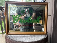 Vintage Grolsch Holland Beer Wood Framed Mirror picture