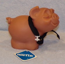 Norfin Thomas Dam Wilbur Pig Troll Bank w/ Original Tag, Key, & Scarf Style #442 picture