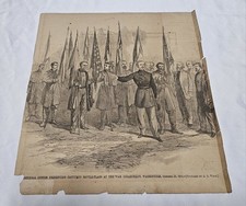 General Custer Presenting Captured Battle-Flags Civil War Print by A.R. Waud picture