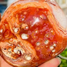 547g Large Red Agate Natural Carnelian Quartz Crystal Palm Stone Specimen picture