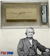 Andrew Johnson PSA/DNA Signed Cut Feb 8, 1868 AS PRESIDENT - Pre-Impeachment - picture