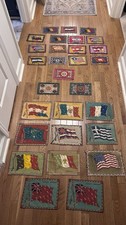 Antique Tobacco Felt Flags 29 Pc Lot c1910 Cigar Premiums Nations College RARE picture