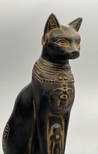 Ancient Egyptian Goddess Cat Bastet Statue Egypt Basalt Carving Stone picture