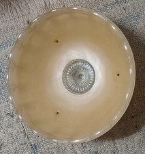 Frosted Glass 3 Chain Ceiling AlmondLight Fixture Shade Embossed Floral Pattern picture