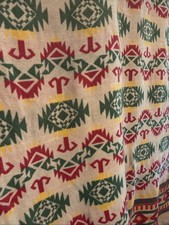 VTG 1930’s Beacon-Style Camp Blanket Robe Shawl Geometric Native American Fringe picture