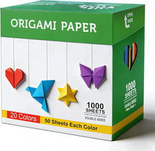 BUBU Origami Paper Kit 1000 Sheets 6 Inch Square Double Sided Color colorful picture