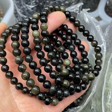 6mm 10pcs Wholesale obsidian Beaded Stretch Bracelet picture