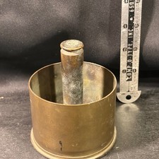 Vintage 1941 WWII Trench Art 75mm M18 Brass Shell Casing Ashtray Relic picture