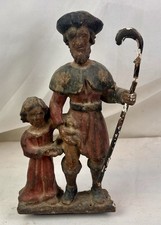 1850's Primative Religious, Carved Santos,Santos on a non descript pilgrimage. picture