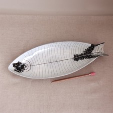 Lagardo Tackett Kenji Fujita Fish Platter Studio Pottery Sgraffito Bowl MCM Vtg picture