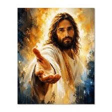 Jesus Christ Reaching Out Canvas Print 8x10 Wall Art Christian Decor picture