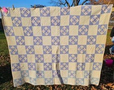 Vintage Quilt Square In A Square Cadet Blue 66 x 78 picture