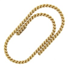 Estate Large Substantial Twisted Braided Wire Money Clip 14K Yellow Gold Plated picture