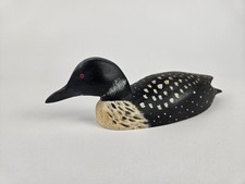 Vtg Hand Carved Loon Painted Folk Art Signed Dated Vernon 