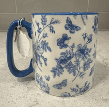 Chinoiserie BUTTERFLY Blue & White Floral by 10 Strawberry Street BELLA Mug NEW picture